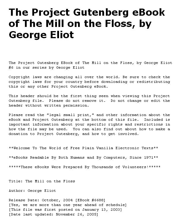 The Mill on the Floss