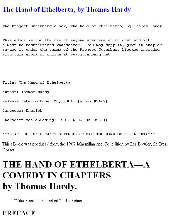 The Hand of Ethelberta