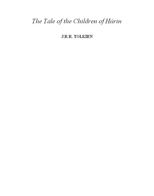 The Children Of Hurin