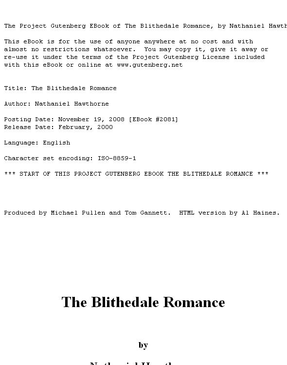 The Blithedale Romance