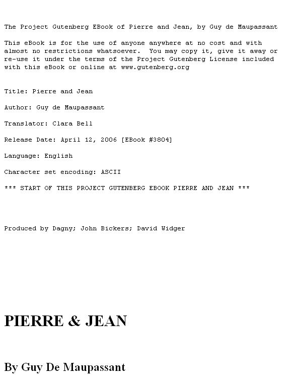 Pierre and Jean