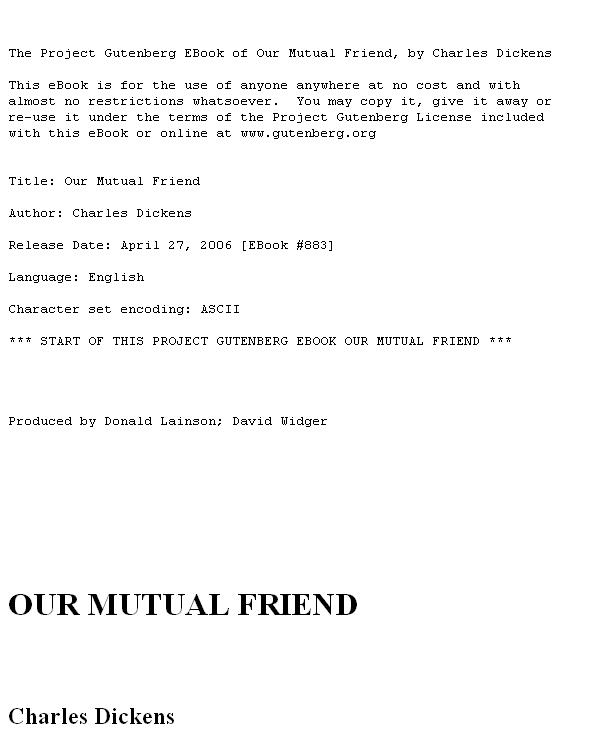 Our Mutual Friend