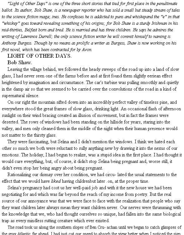 Light of Other Days