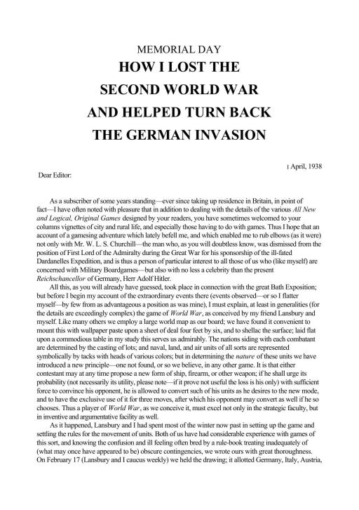 How I Lost the Second World War and Helped Turn Back the German Invasion