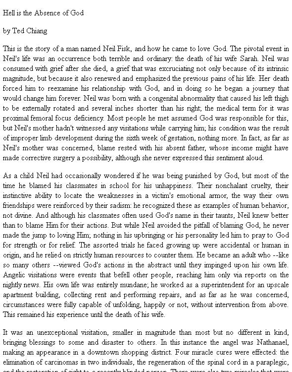Hell is the Absence of God