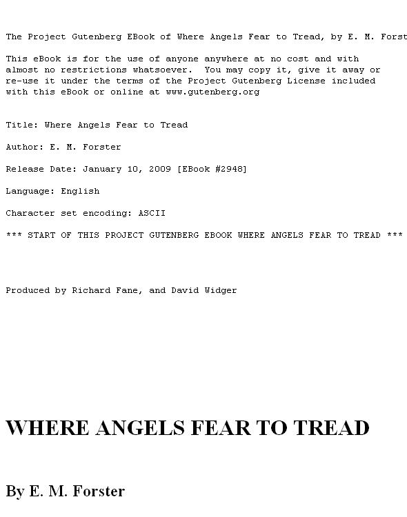 Where Angels Fear to Tread