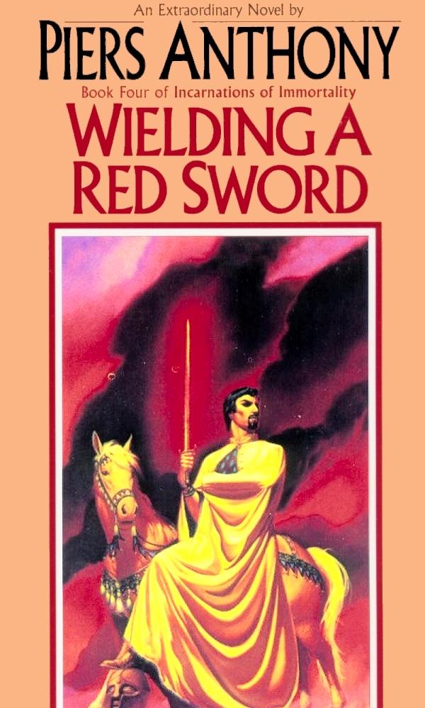 Wielding a red sword