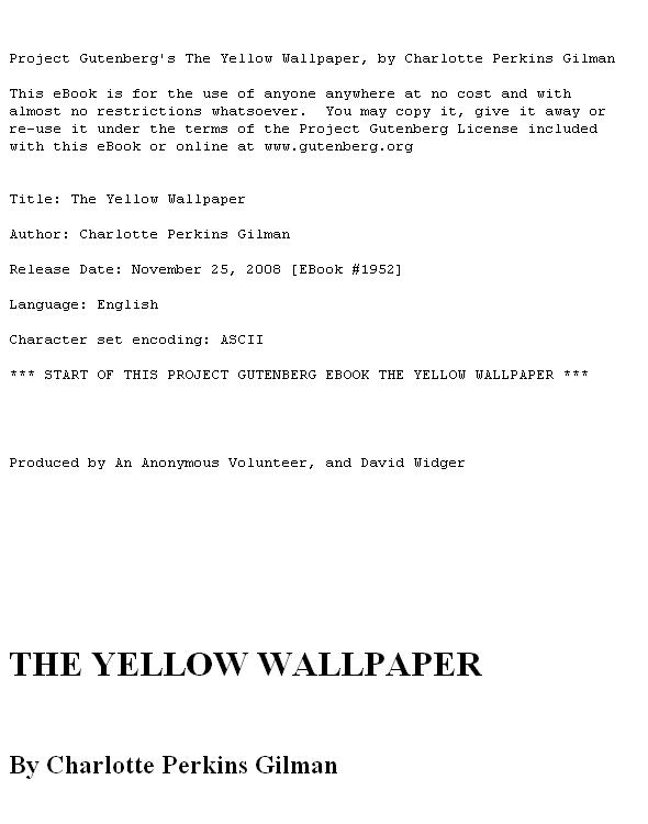 The Yellow Wallpaper