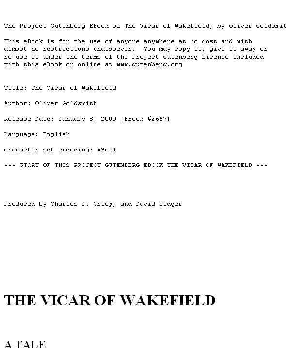 The Vicar of Wakefield