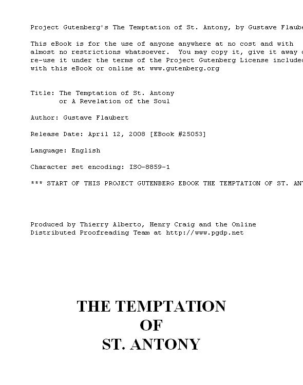 Tentation de saint Antoine. English