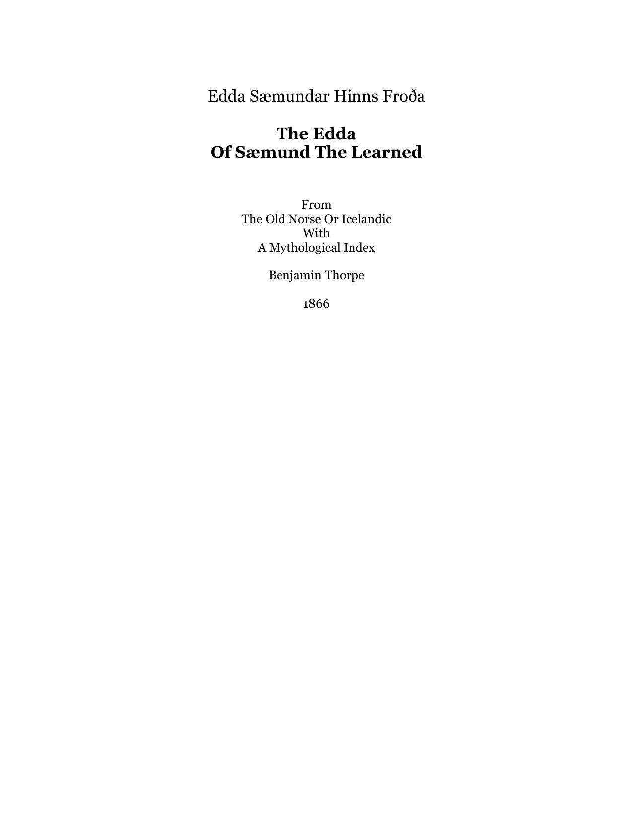 The Poetic Edda